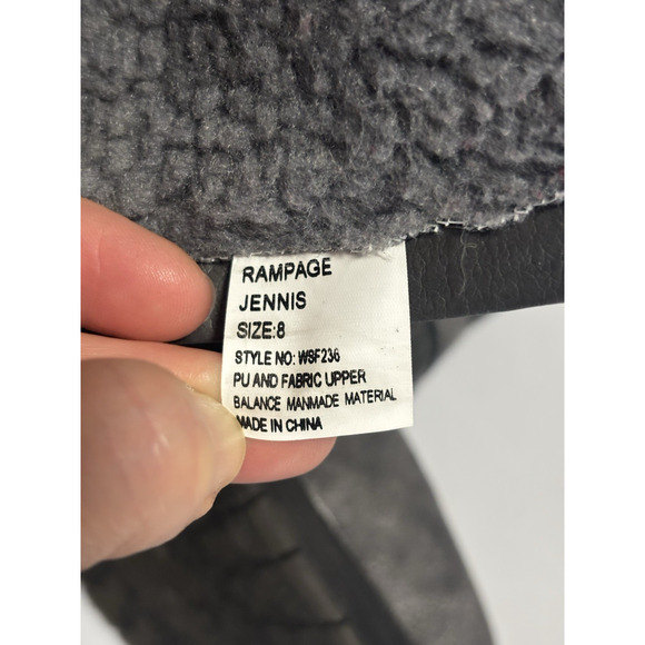 Rampage Jennis Women's 8 Gray Side Zip Mid Calf Boots Winter Cozy Biker Sexy - Picture 8 of 9